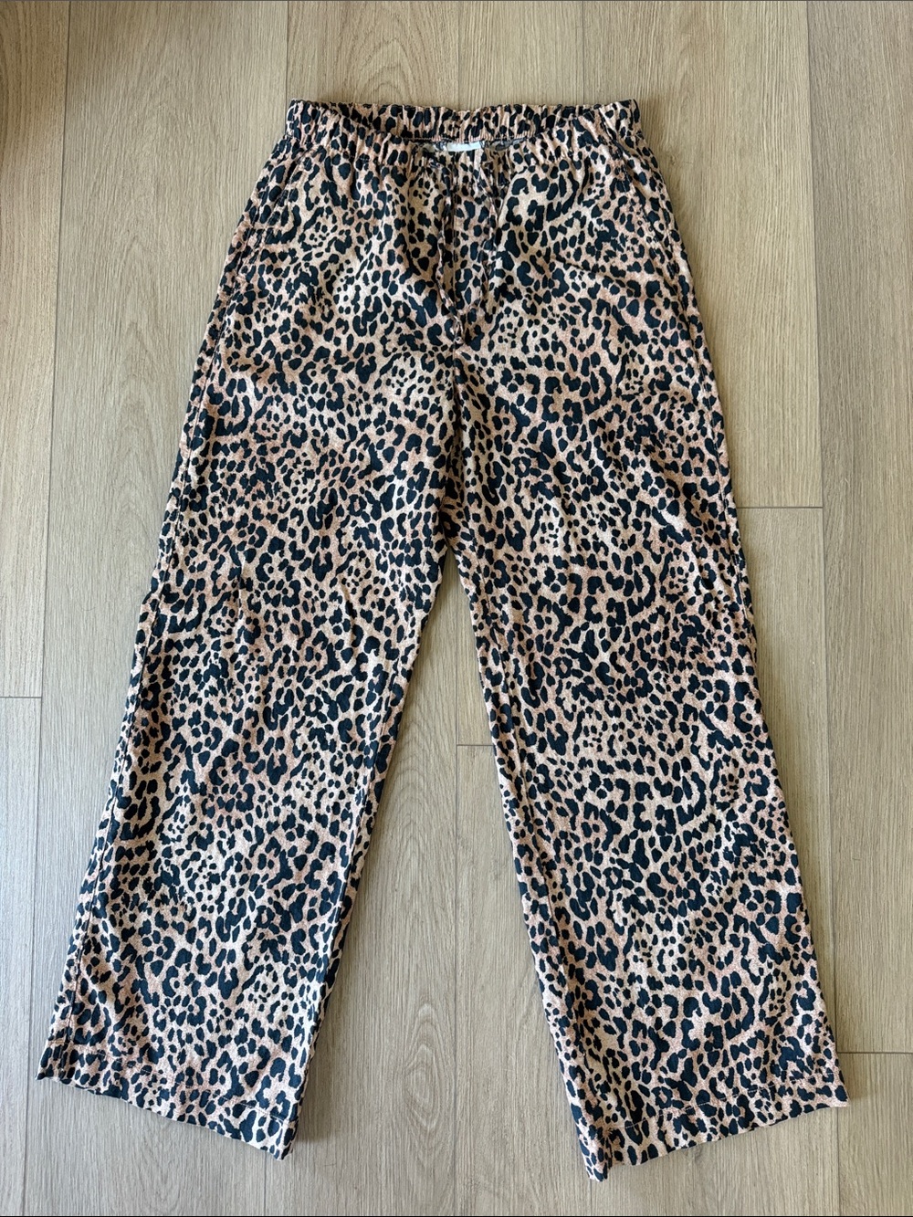 GAP Leopard Print Pull-On Wide Leg Pants - Tan & Black